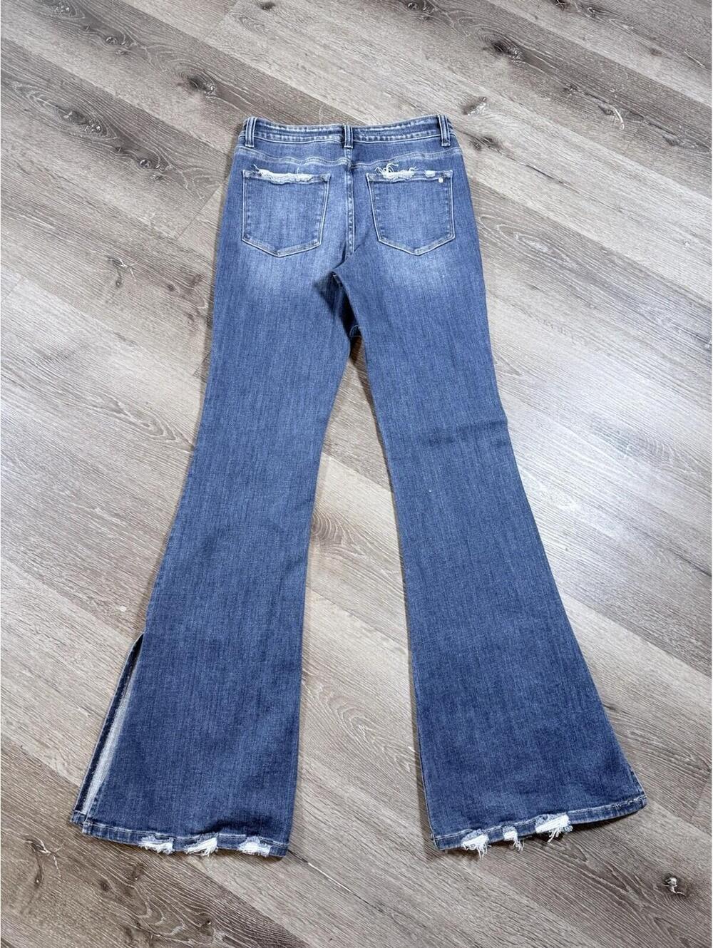 Mica High Rise Flare Jeans Women's 28 Blue Denim Stretch - Picture 2 of 7
